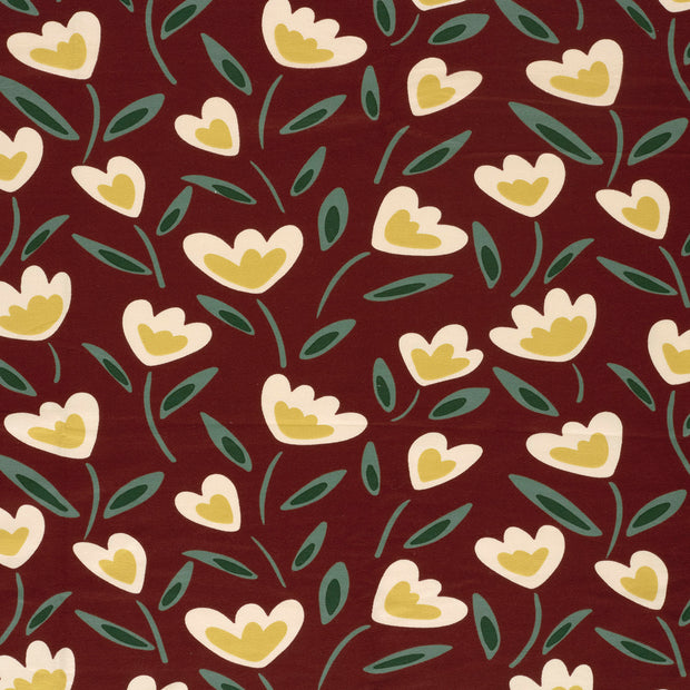 French Terry fabric Dark Red matte 