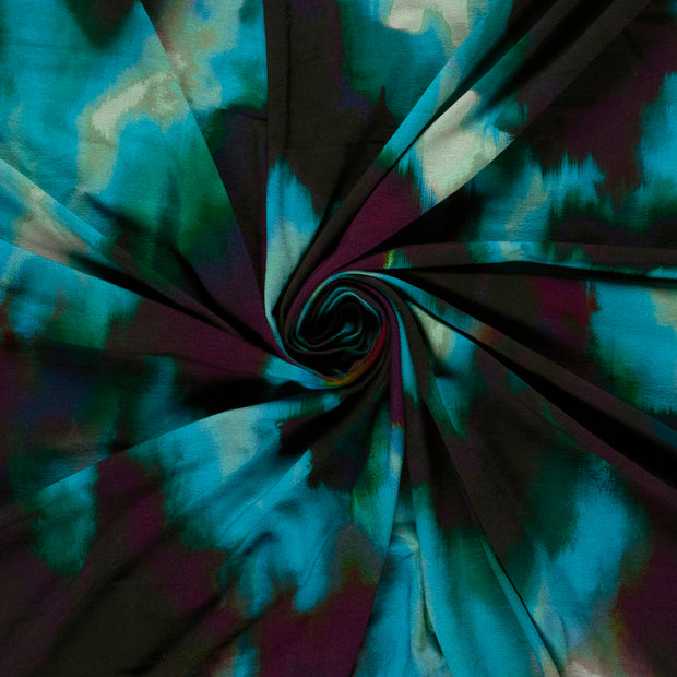 Viscose Vortex Jersey fabrik Dunkelgrün digital bedruckt 