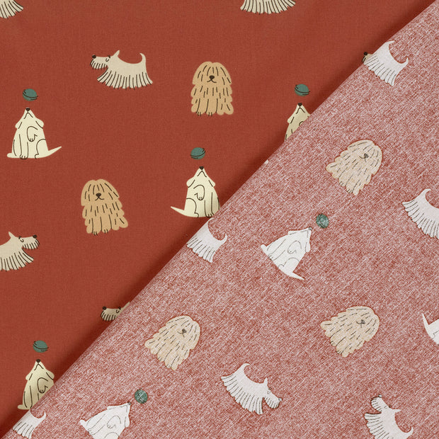 Cotton Poplin fabric Dogs printed 