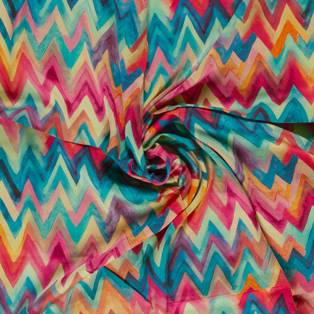 Viscose Satin fabric Mint digital printed 