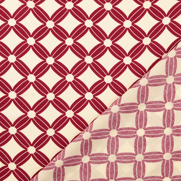 Viscose Poplin fabric Wine red printed 