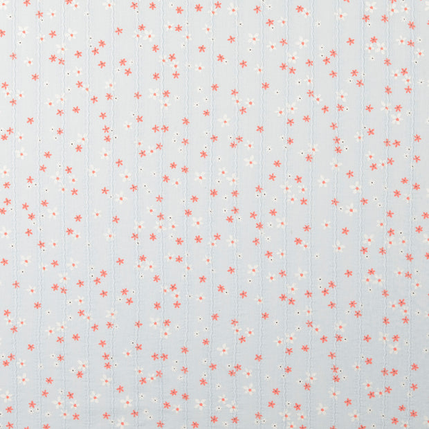 Voile fabrik Blumen Babyblau