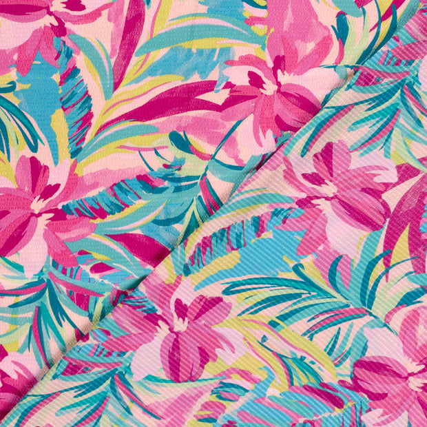 Polyester Bubble fabric Flowers printed 