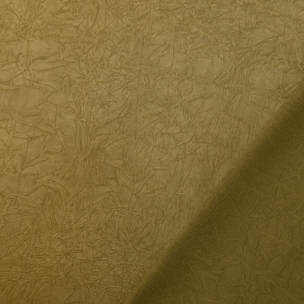 Satin fabric Olive Green crushed 
