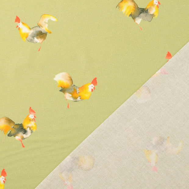 Cretonne tissu Menthe foncée imprimé numérique 