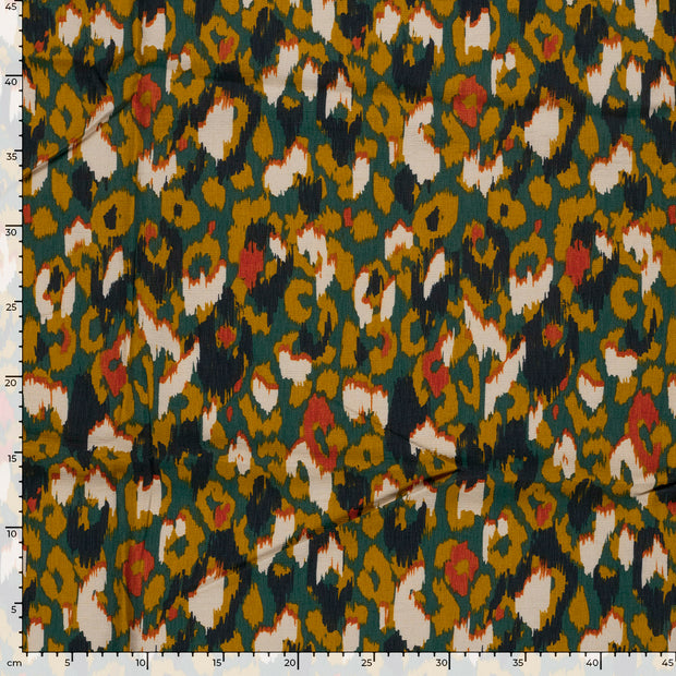 Viscose Nylon Ottoman fabric Abstract Petrol
