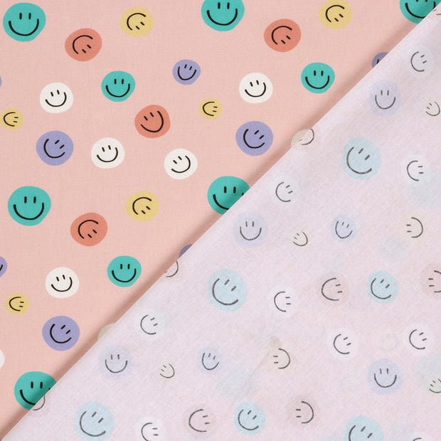 Cotton Poplin fabric Emoticons printed 
