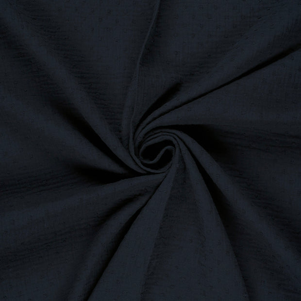 Double gaze tissu Bleu Marine dobby 