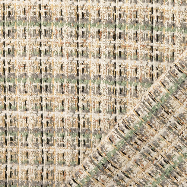 Bouclé tissu Menthe fil teint 