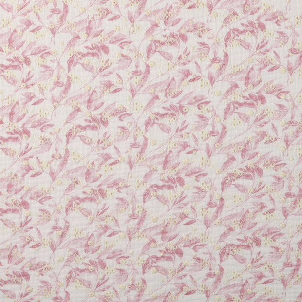 Cotton Poplin fabric Flowers Pink