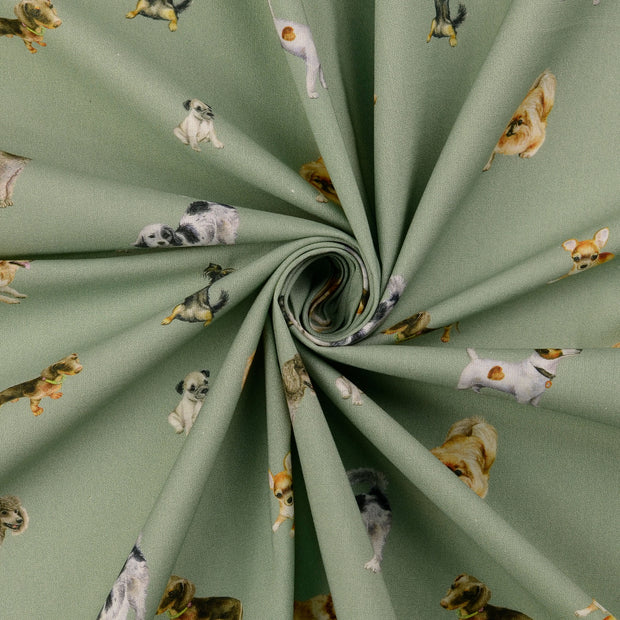 cretonne fabric Dark Mint 