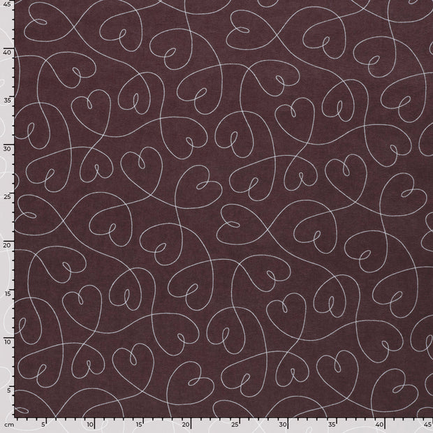 Flanell fabrik Herzen Mauve