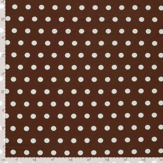 Viscose Vortex Jersey tissu pois Marron
