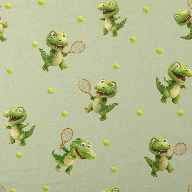 Cretonne fabric Crocodiles Olive Green