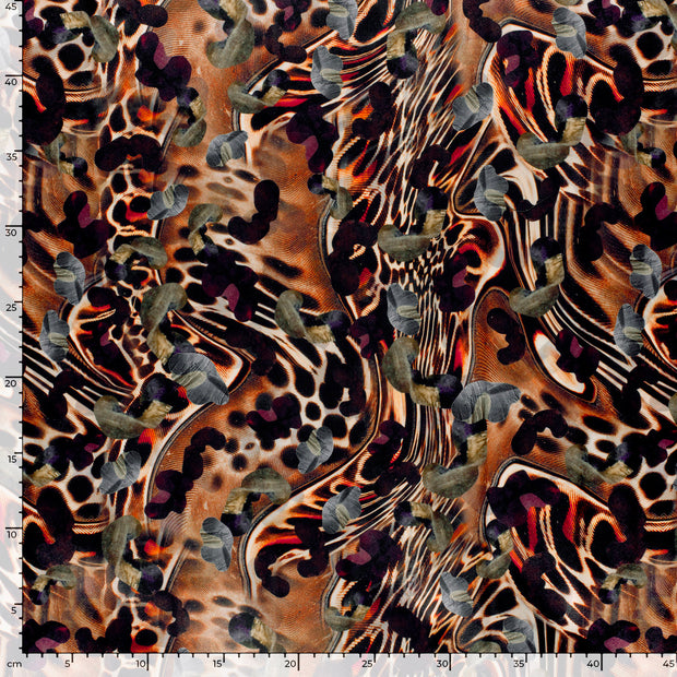Satin fabric Abstract Brique
