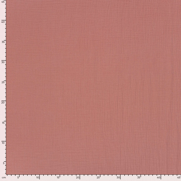 Muslin GOTS organic fabric Unicolour Old Pink