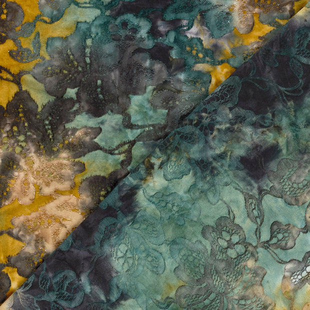 Jacquard fabric Flowers printed 