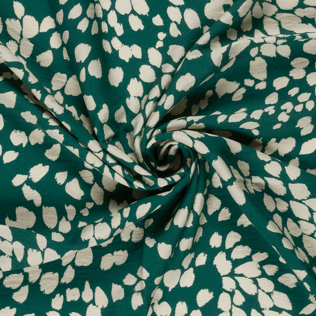 Viscose Nylon Crepe fabrik Petrol bedruckt 