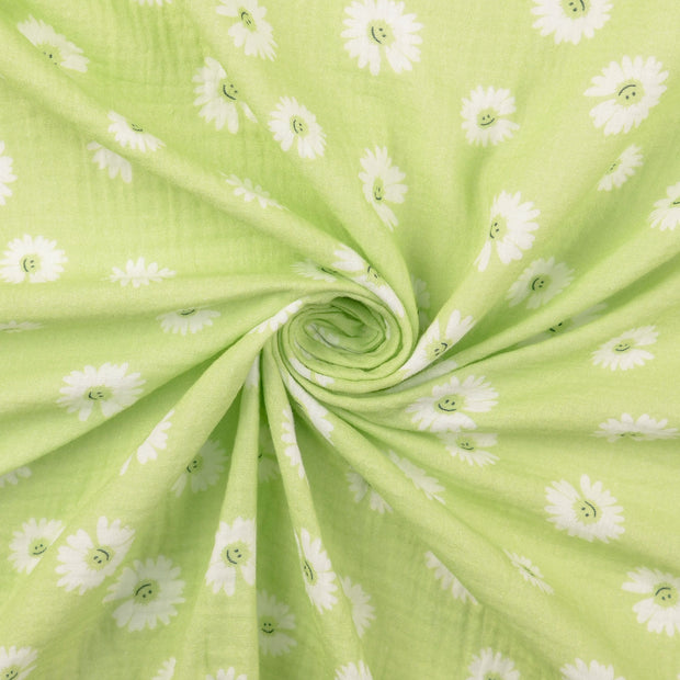 double gaze tissu Pomme verte 