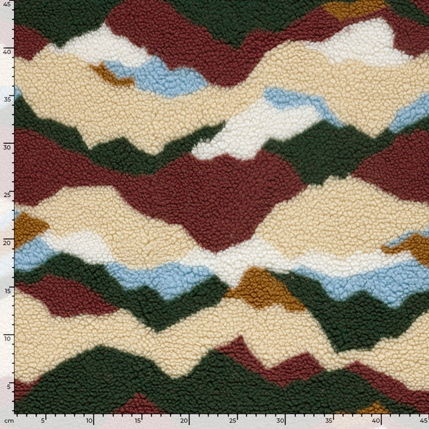 Sherpa Fleece tissu Abstrait Bordeaux