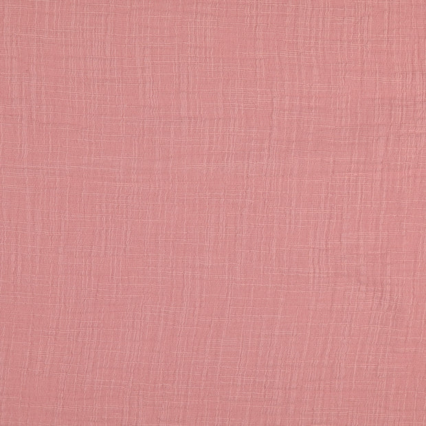 double gaze tissu Unicolore vieux rose