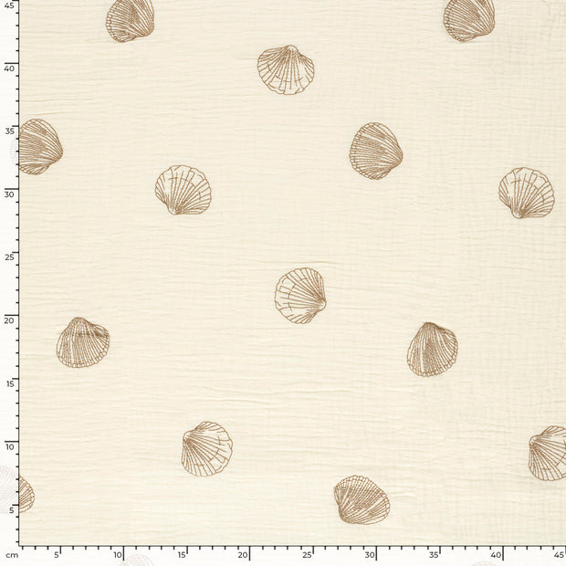 Double gaze tissu coquilles 