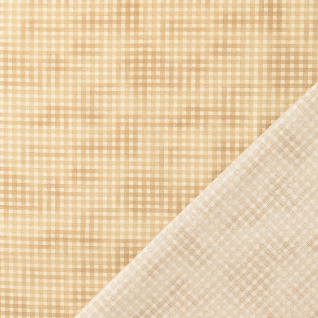 Popeline de Coton tissu Beige 