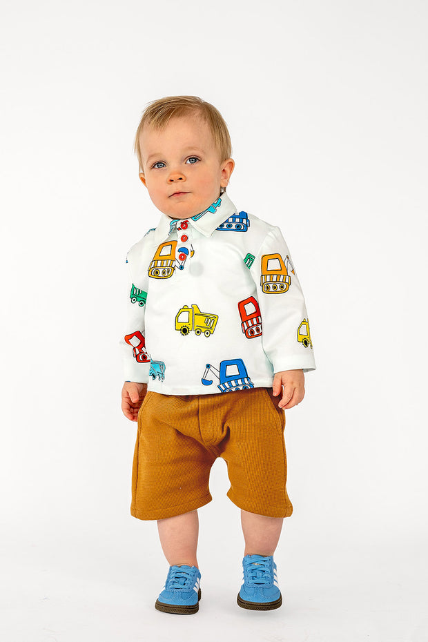 Knitted Waffle fabric Unicolour Oker
