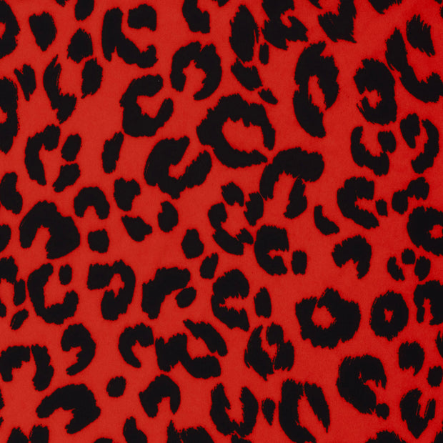 Twill Stretch fabric Leopards Red