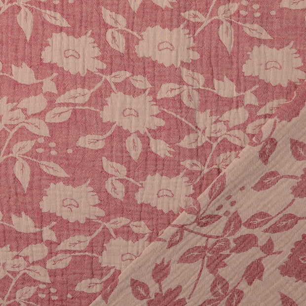 Double gaze tissu Rose jacquard 