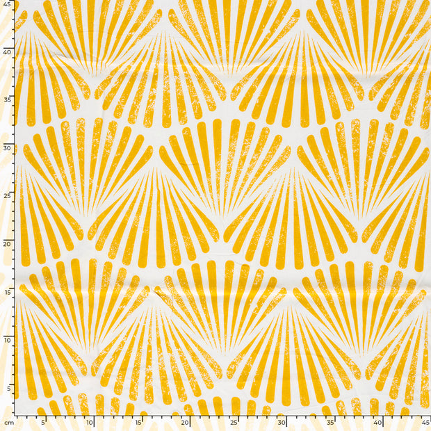 Bambou Poplin tissu coquilles Jaune