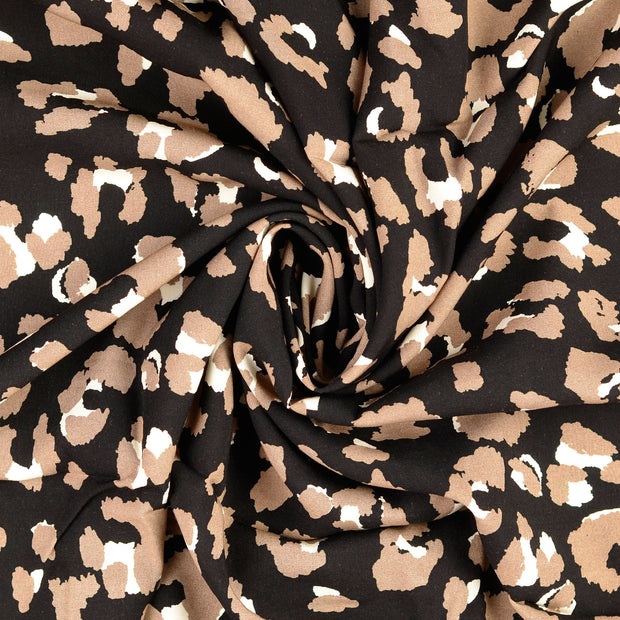 Viscose Poplin fabrik schwarz bedruckt 