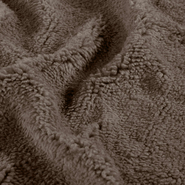Sherpa Fleece tissu Unicolore Marron taupe