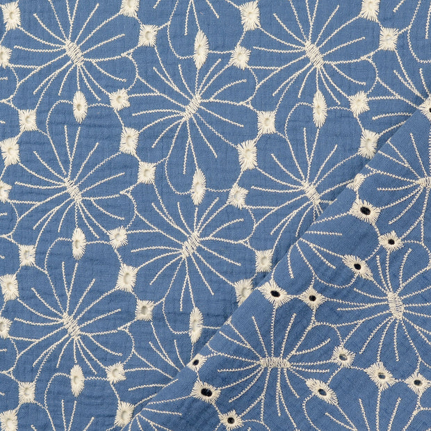Muslin fabric Indigo 