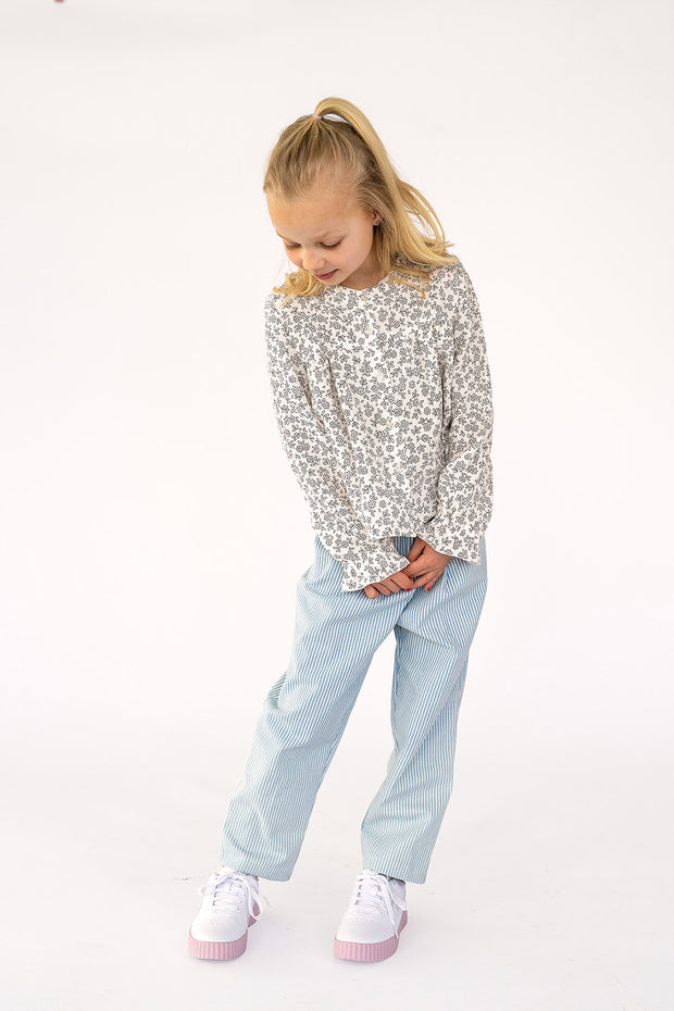 Denim fabric Stripes Light Blue