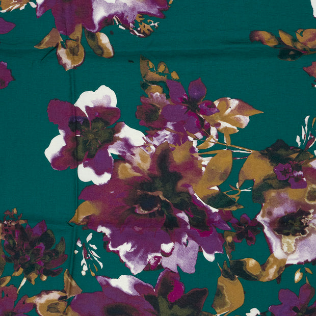 Viscose Nylon Crepe fabrik Petrol 