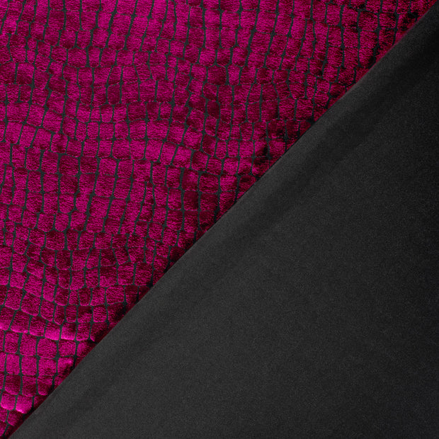Lamé fabric Crocodiles Fuchsia