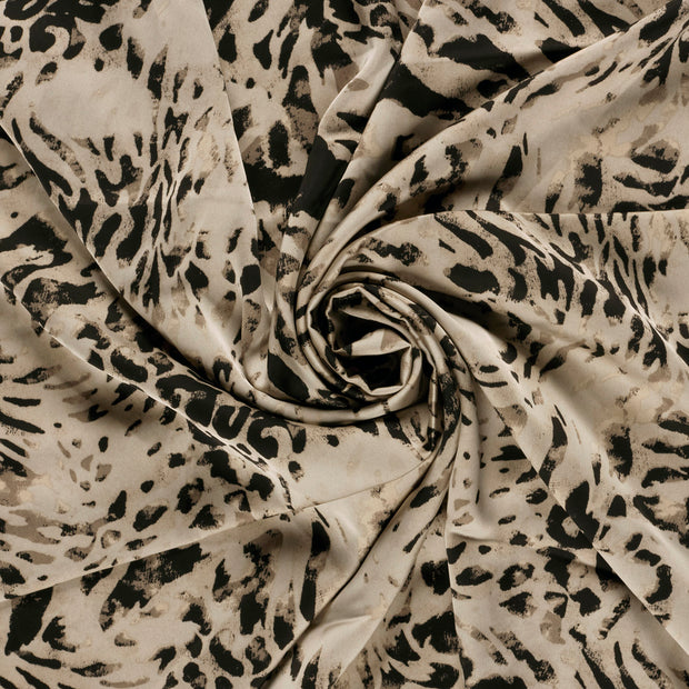 Satin Duchesse fabrik Beige bedruckt 