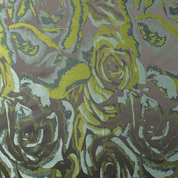 Jacquard tissu fleurs Vert Olive