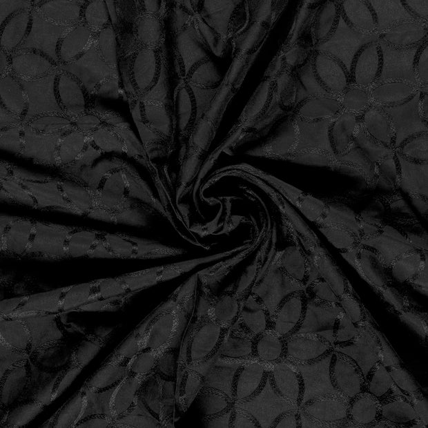  tissu Noir brodé 