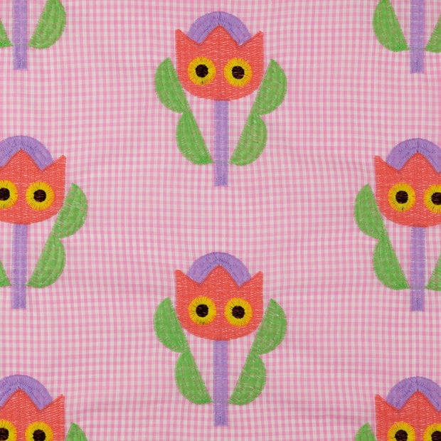 Popeline de Coton tissu fleurs Rose