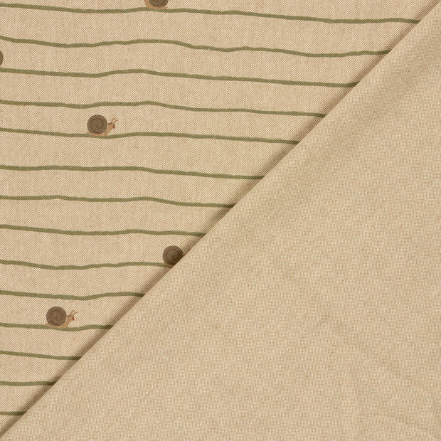 Aspect Lin tissu escargots imprimé numérique 