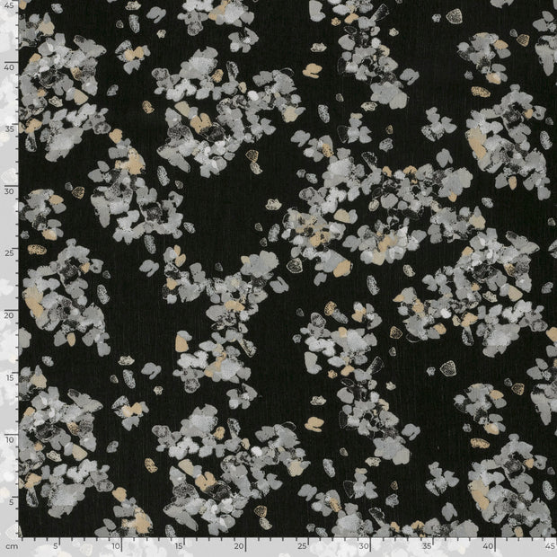 Borken Crepe fabric Abstract Black