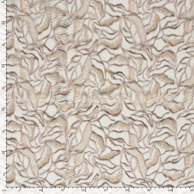 Tulle fabric Leaves 