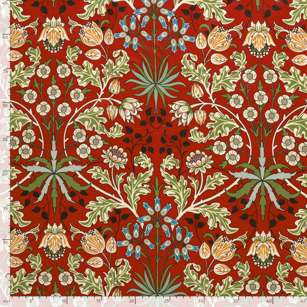 Panama tissu fleurs Rouge