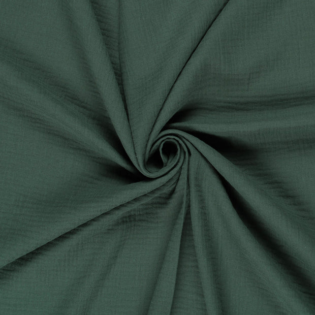 Muslin GOTS organic fabric Dark Green 
