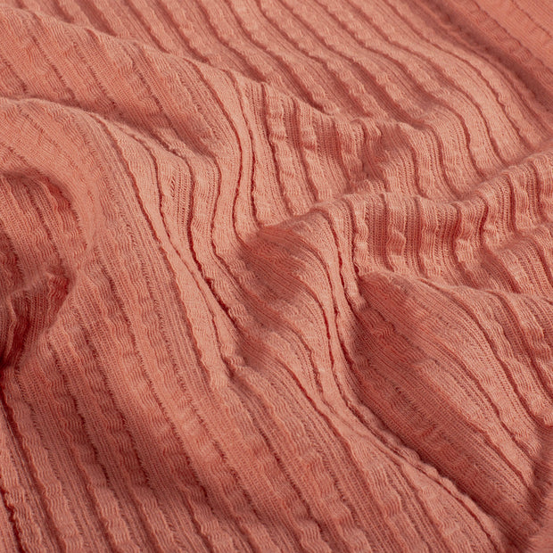 Rib Jacquard fabrik Uni Coral