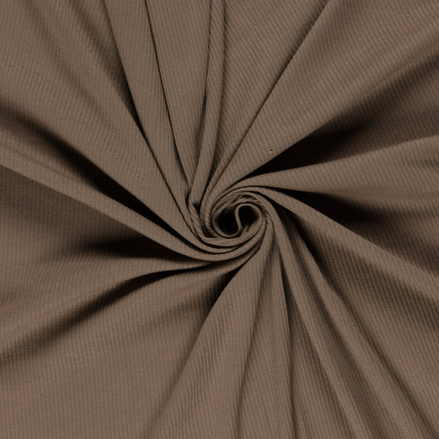 Rib Jersey fabric Brown Taupe 