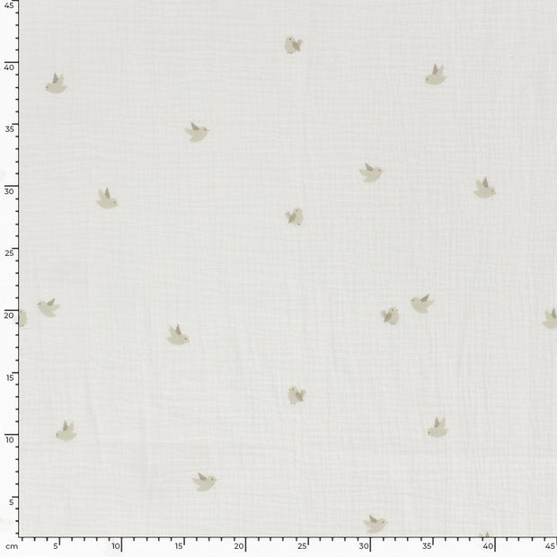 Double gaze tissu Abstrait Blanc cassé