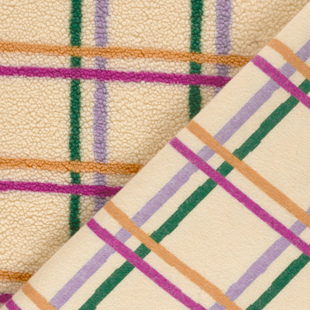 Sherpa Fleece fabric Checks printed 